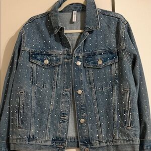 Zara Blue Denim Jacket with Silver Studs